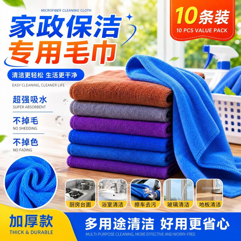 Housekeeping cleaning cloth, specialized towel for household cleaning, absorbent, lint-free, thickened, suitable for car washing, glass and floor cleaning, kitchen use Housekeeping cleaning cloth, specialized towel for household cleaning, absorbent, lint-free, thickened, suitable for car washing, glass and floor cleaning, kitchen use