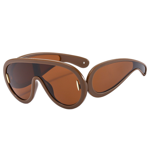 European and American new fashion one-piece large-frame sunglasses men's wide-leg sports sunglasses cross-border punk futuristic glasses