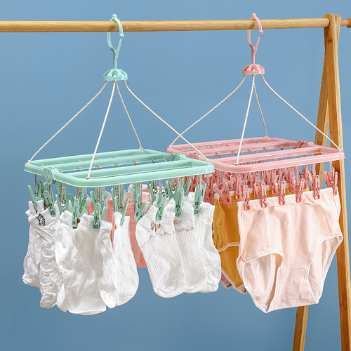Rotating Magic Bra Rack Multifunctional Children's Folding Multi-Port Hanger Indoor Wardrobe Drying Hanging Rack