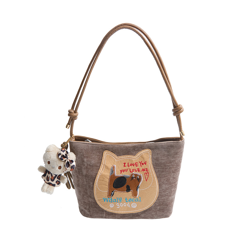 2024 invierno nuevo lindo cartón de dibujos animados de gran capacidad bolsos casuales para mujeres coreanas bolsos de hombro de moda bolsos casuales para mujeres