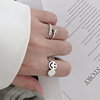 Brand small design adjustable ring, silver 925 sample, on index finger, internet celebrity