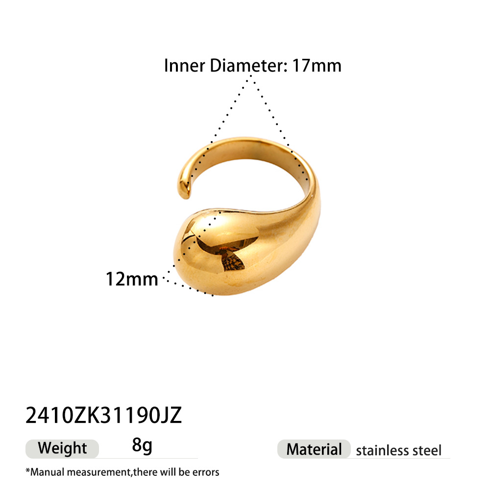 Tina transfronteriza diseño simple personalidad joyería de mano acero inoxidable chapado 18K oro temperamento brillante mariposa abierta anillo para mujeres