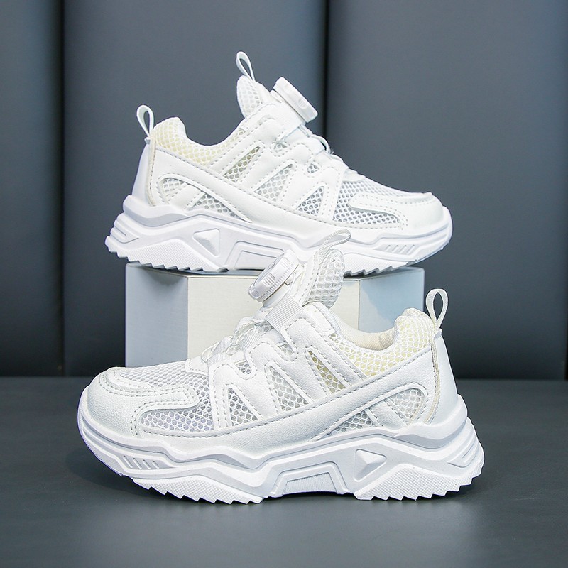 sports casual children's fashionable white sneakers for boys