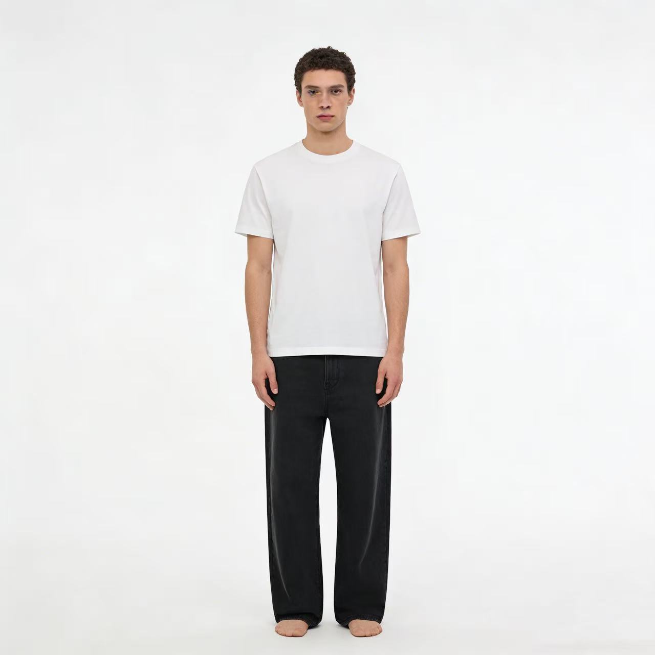 Men's Clothing Retro Style Jeans, High Street Wide Leg Loose Straight Leg With A Stylish Drape._mkmklike.com
