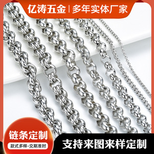 Source Factory Supply Necklace Metal Chain Jewelry Accessories Clothing Bag Decoration 304 Electroplated Stainless Steel Chain Factory