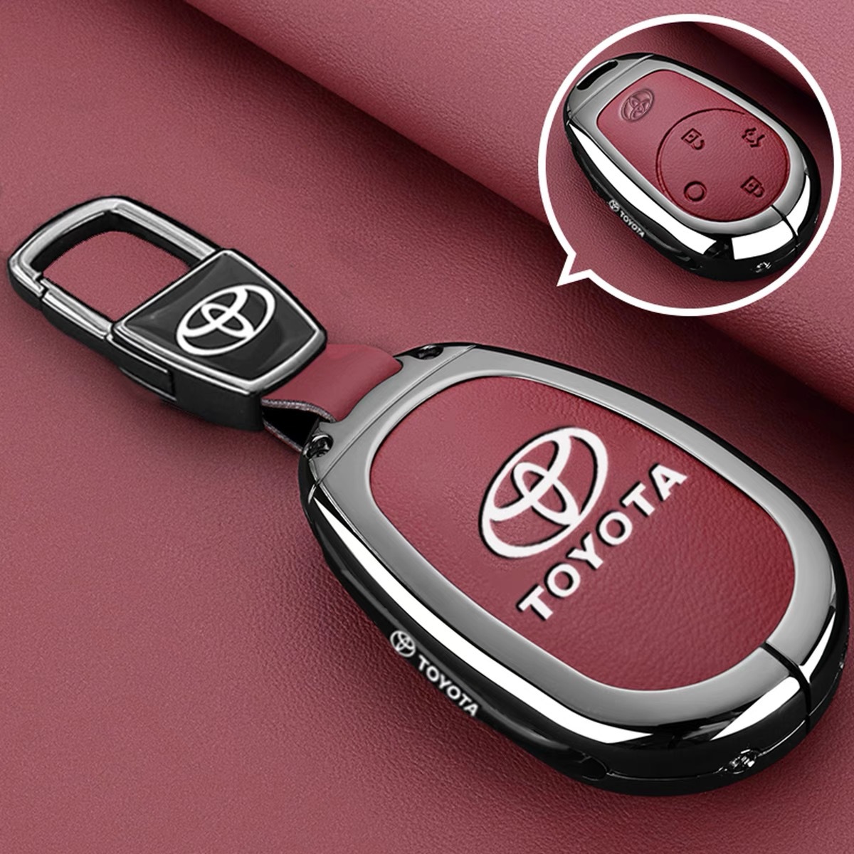 레드 가죽(자동차 로고 버클)