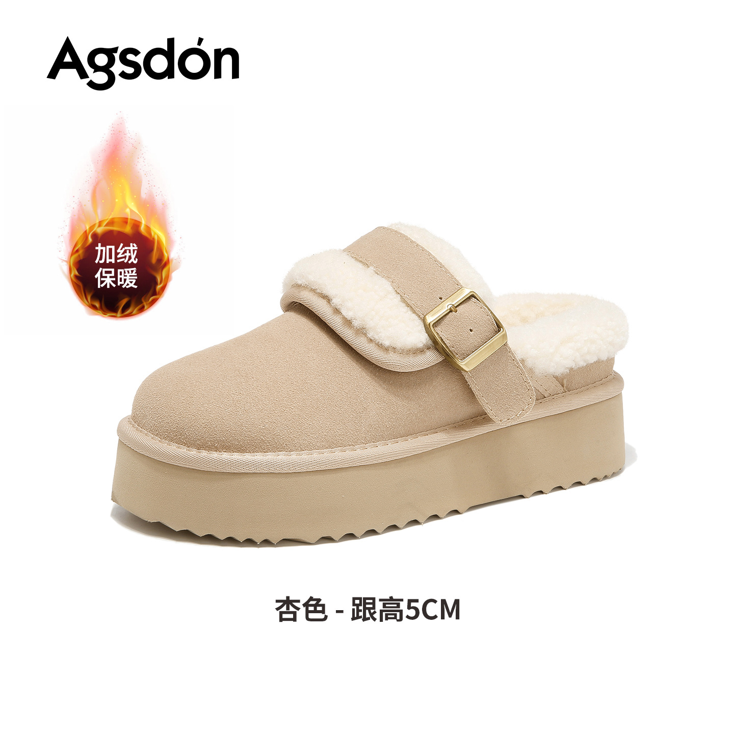 Augu Lion Dengjia Boccan zapatos de terciopelo mujeres 2025 nuevas botas de nieve de invierno gruesas con un pedazo de zapatillas de algodón grueso