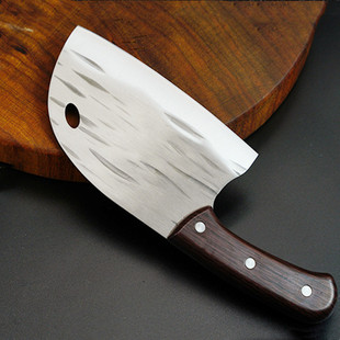 Kitchen knife household manual forging and cutting dual-purpose knife round head knife sharp bone cutting knife fish killing knife kitchen bone cutting tool