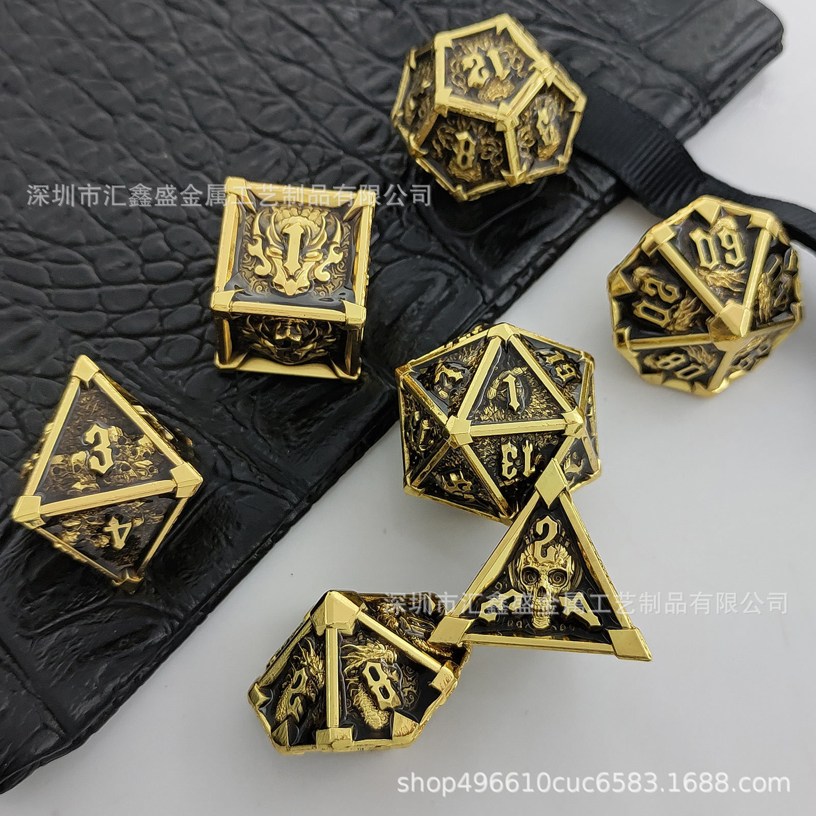 Dice de metal 7 piezas set poliedro DND dragón y mazmorras RPG juego de rol de mesa de grupo D20 transfronterizo