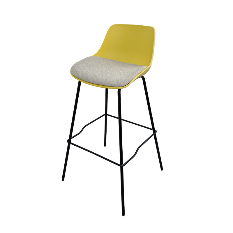 Bar de estilo nórdico silla alta red de leche roja tienda de té taburete especial de cuatro patas cafeteria de recepción casera taburete alto