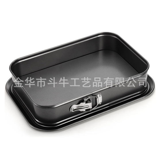 Factory supply carbon steel baking tray square with buckle live bottom FCM non-stick tray cake baking tray removable mold household live