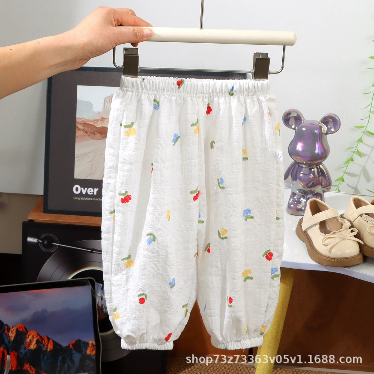 Trousers for men and women, thin small princess costume, cute mosquito repellent girl's, floral print