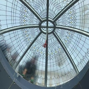 Factory Customized Sunroom Glass Ceiling Stained Glass Dome Tiffany Art Glass Oval Light Shed Dome