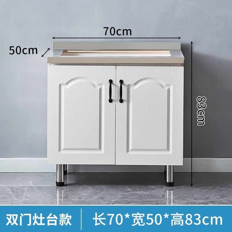 简易不锈钢橱柜厨房柜子租房用厨柜储物家用灶台柜一体水槽柜组装|undefined