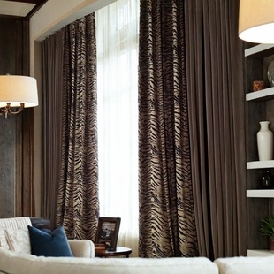 Living Room Accessible Luxury Classy Curtains Classy Velvet Modern Italian Dark Gray Zebra Pattern Black Velvet Personalized Leopard Print