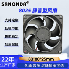 厂家直销8025 12V24V双滚珠变频器机箱专业功放吊扇散热风扇