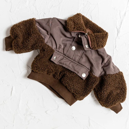Children's Winter Cotton Padded Coat for Girls, Loose Plaid Lamb Wool Fleece Sweatshirt, Neutral Thick Warm Outerwear