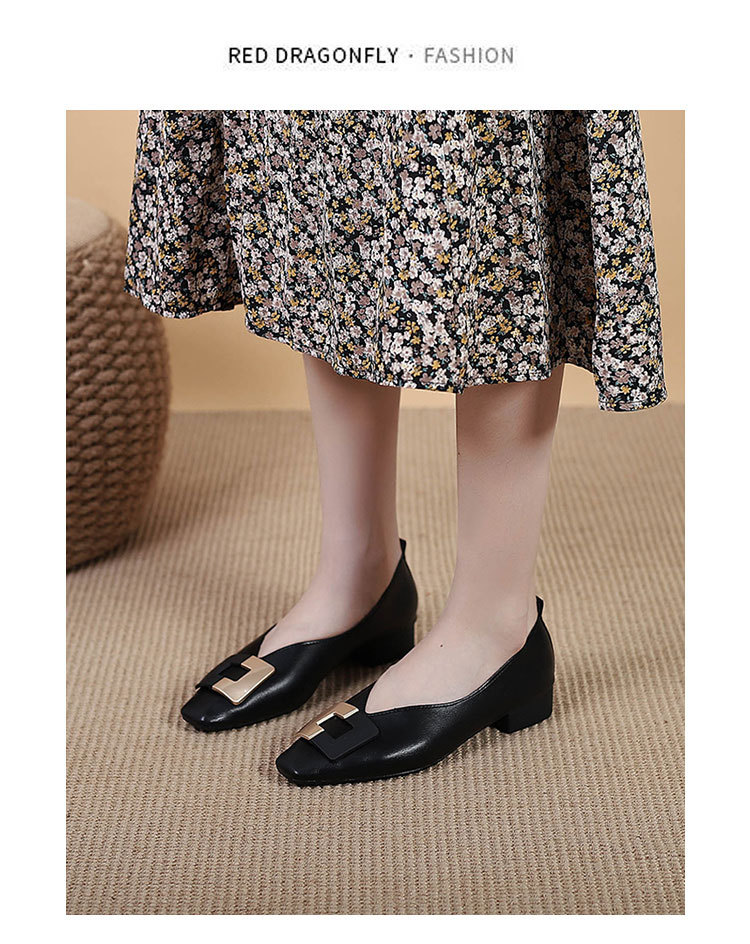 Women's Vintage Style Solid Color Square Toe Flats display picture 1