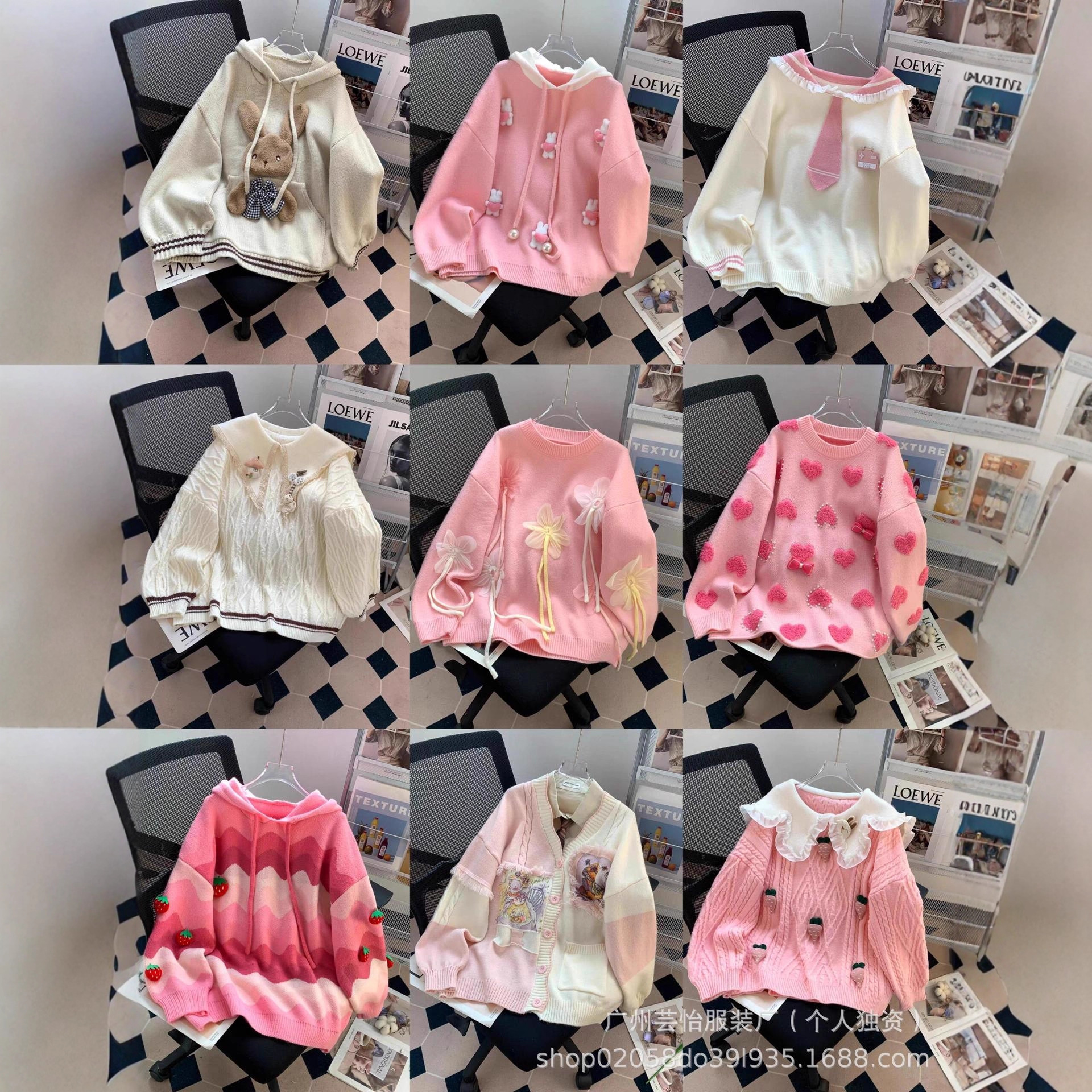 Soft and Lazy Style Mink Velvet Sweater Knitwear Top for Female Students Autumn and Winter Loose Design Round Neck Wholesale