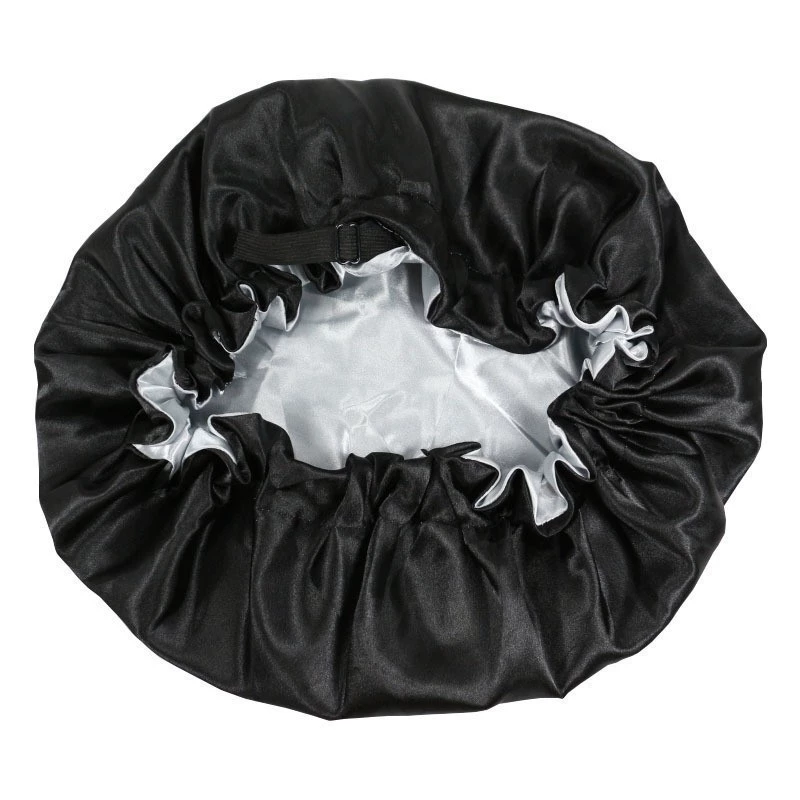 Сонная шляпа Saton двуслойная двусторонняя атласная ночная шапка,oversized регулируемая 33–34 см