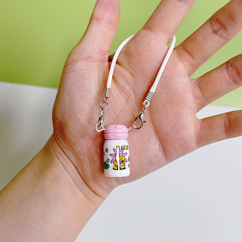 かわいい漫画の小さなケトル魔法瓶カップキーホルダー携帯電話バッグ小さなペンダントペンダント diy アクセサリージュエリー装飾|undefined