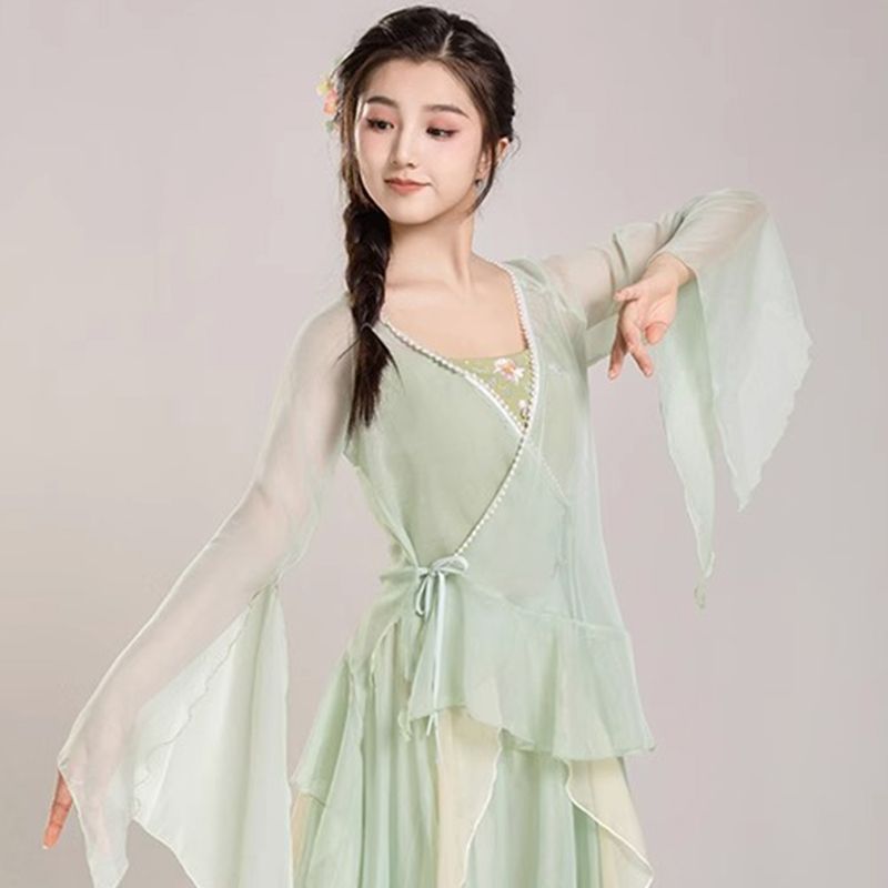 Práctica de danza clásica, ropa de danza, ropa de primavera y verano, ropa de rendimiento de manga larga, ropa de danza, cheongsam, ropa de baile, fábrica de ropa de danza