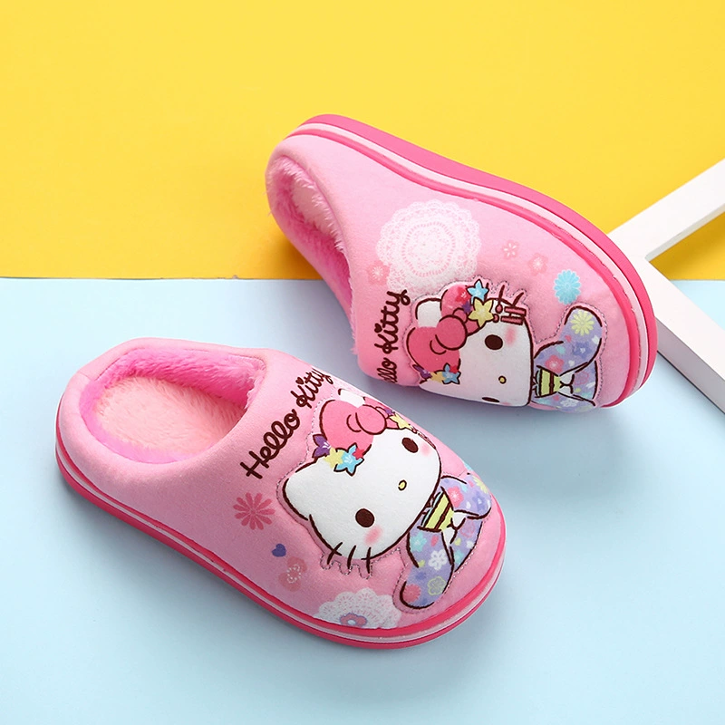 Hello Kitty, детские тапочки, милые демисезонные не скользящие обувь для принцессы