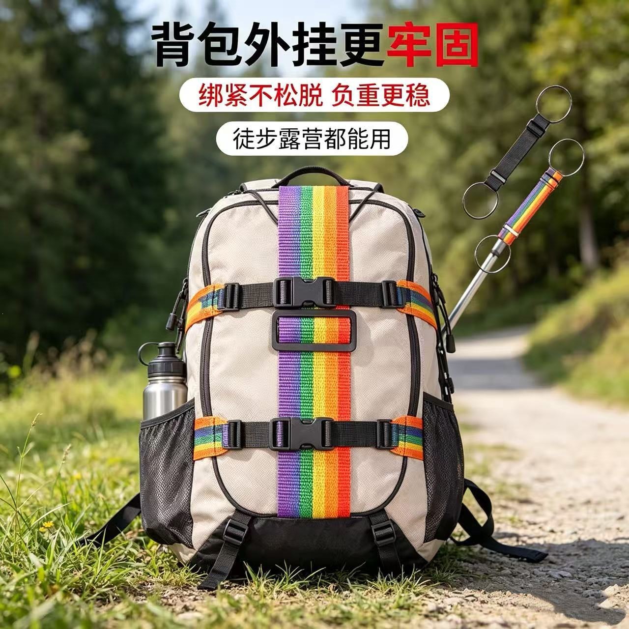 Luggage backpack fixing strap, anti-loss strap for bags, travel luggage reinforcement elastic cord binding strap