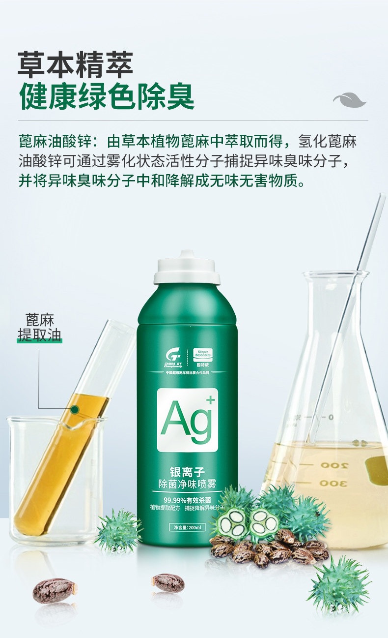 Suitable for Goodway car deodorizer, silver ion odor eliminator and sterilizer, car air conditioning freshener spray, etc