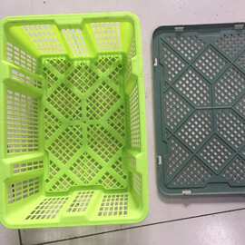厂家直销带盖果蔬筐塑料长方形镂空收纳筐草莓筐