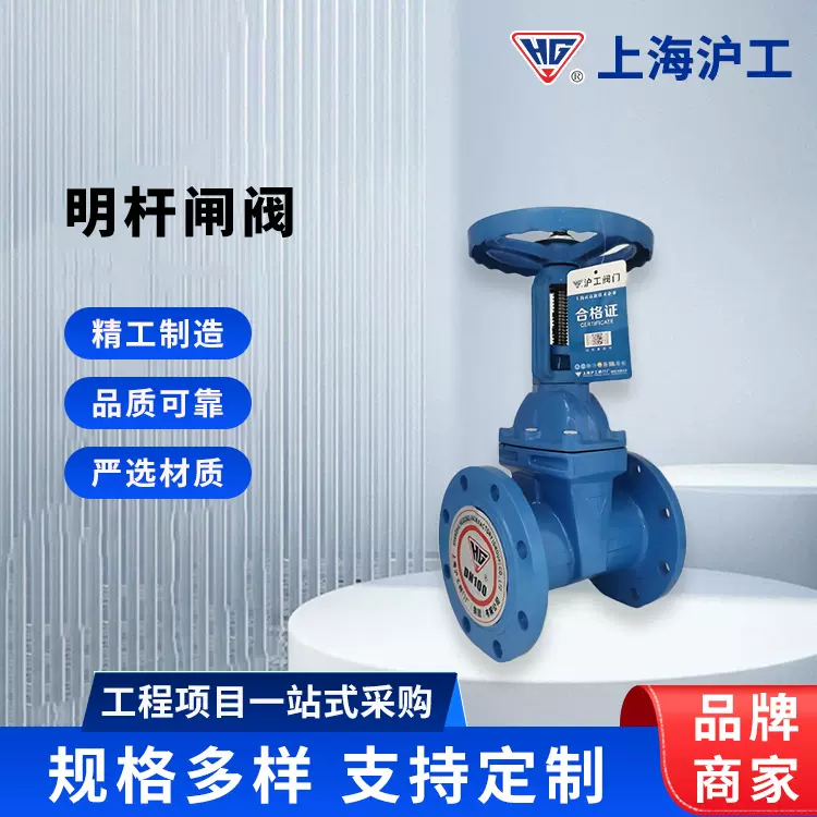 上海沪工明杆软密封闸阀Z41X-16Q 球墨铸铁法兰闸阀弹性座封阀门