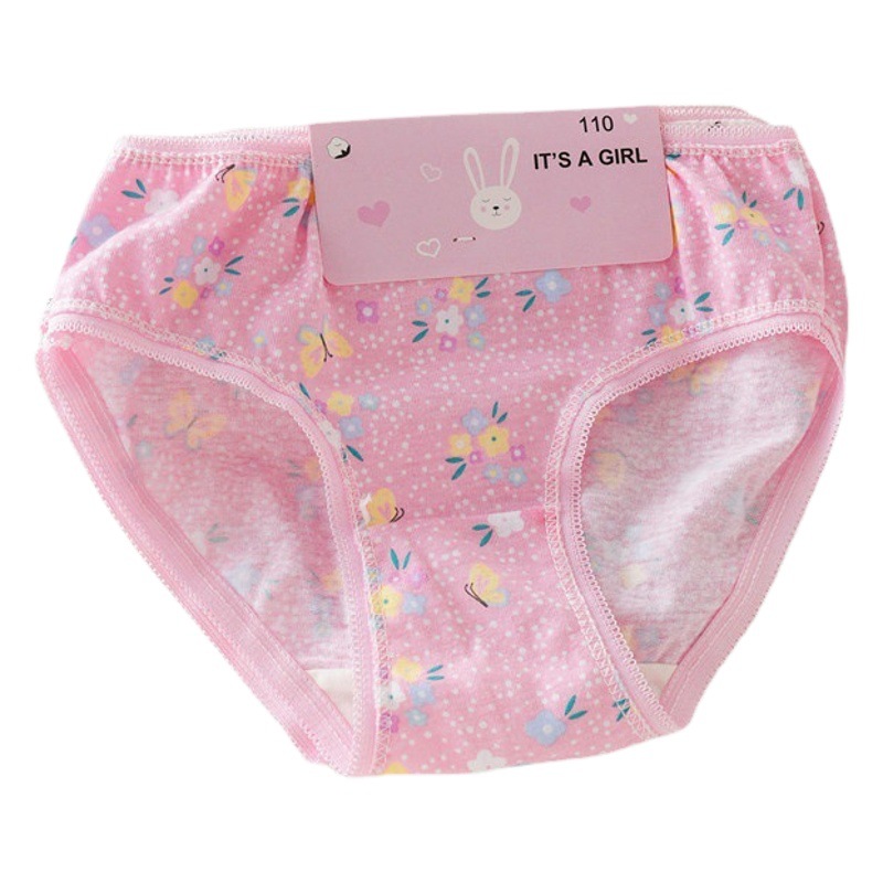 Factory direct cross-border supply of girls tooth edge briefs cotton foreign trade cardboard girls lace briefs