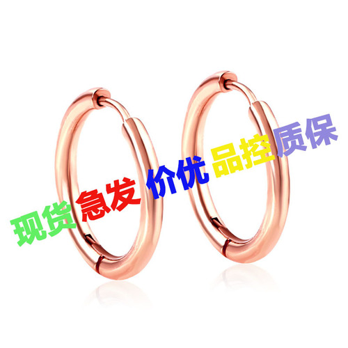 European and American titanium steel non-fading earrings for women summer simple stainless steel personalized versatile earrings cold style internet celebrity earrings