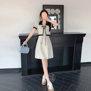 High-End Elastic New Chinese Style Dress Chinese Style 2025 Summer New Style Feminine Petite Belly-Covering Slimming Look