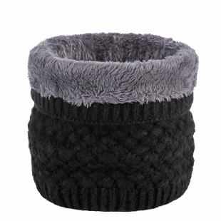 Winter Solid Color Fleece Neck Sleeve Women's Riding Knitted Wool Sleeve Neck Thickened Scarf Warm Neck Windproof in Autumn and Winter