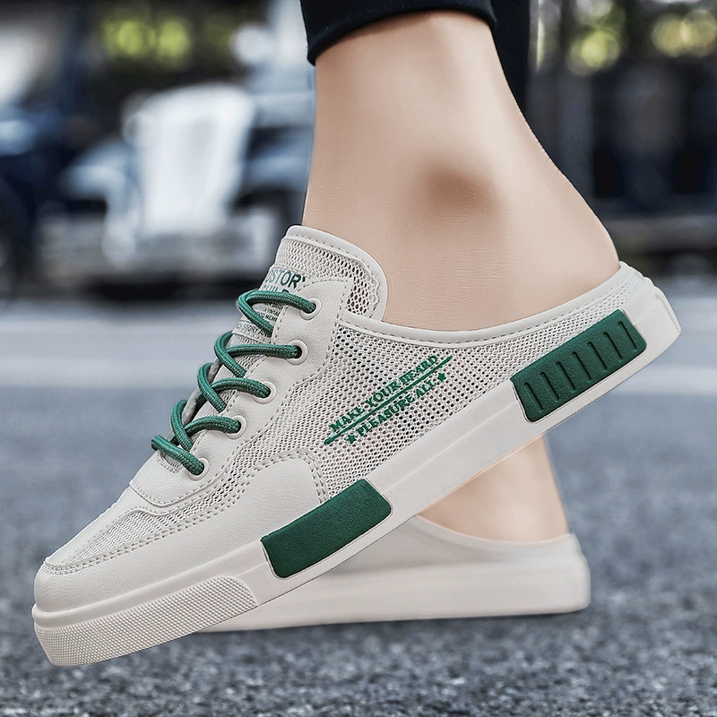 Обувь с половинным подносом, мужские летние дышащие ленивые тапочки, Молодежная Спортивная Повседневная модная обувь, верхняя одежда, сандалии оптом