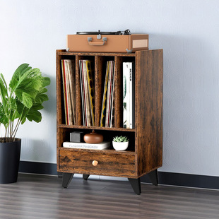 Cross-border foreign trade record stand retro multi-grid distressed online plate home record Cabinet floor CD stand
