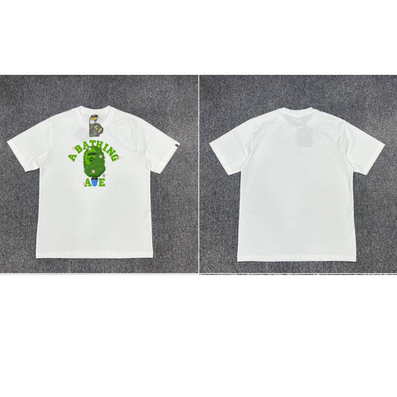 APE Ape トレンドブランド 外国貿易 ヘビーウェイト ピュアコットン ラウンドプリント 男女同型 ゆったり プレミアム 半袖 Tシャツ 25SS|undefined