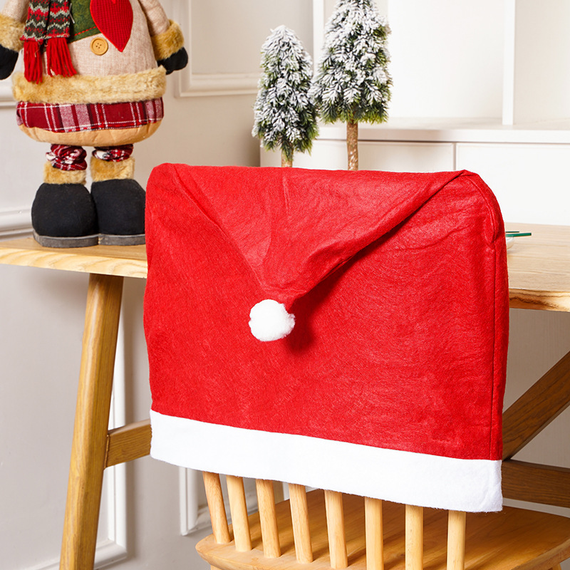 Decoraciones Navideñas, Funda Para Silla De Navidad, Funda Para Silla No Tejida, Decoración Para Mesa De Comedor De Navidad, Sombrero De Navidad, Sensación Suave display picture 4