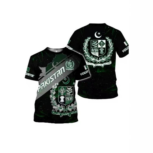 2026 Cross-Border Foreign Trade Independent Site Amazon Pakistan Flag Men's Summer Sports Casual Short-Sleeved T-Shirt 2026 Cross-Border Foreign Trade Independent Site Amazon Pakistan Flag Men's Summer Sports Casual Short-Sleeved T-Shirt