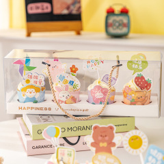 兒童節4粒裝紙杯蛋糕盒兒童紙杯蛋糕長方形禮品盒手提式禮盒批發