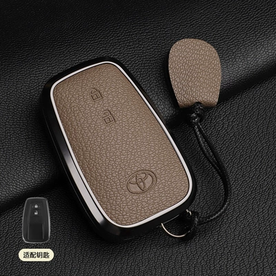 Goatskin Car Shell Buckles – Car key bag - 1-elephant-gray-asian-dragon-b-style-2-button-hand-rope-french-goat-leather