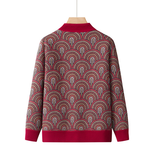 Women's Cold and Warm Season Cashmere Wool Knit Sweater, Hooded and Warm Thicker Top for Mom, Grandma, Lamb Wool Outerwear