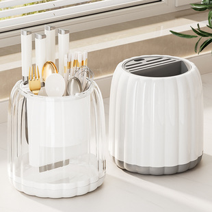 One-to-one-forget light luxury rotating knife holder multi-functional kitchen desktop dedicated drain chopsticks knife storage rack