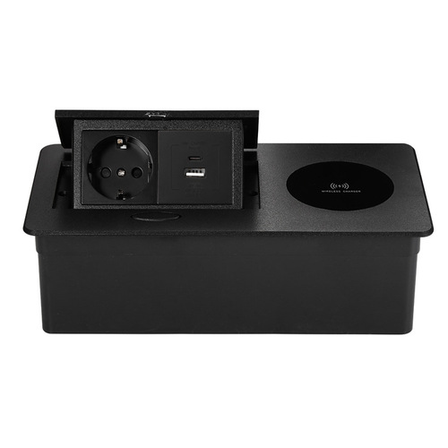 PD18W protocol charging USB-C socket hidden office desk socket wireless charging European standard power socket