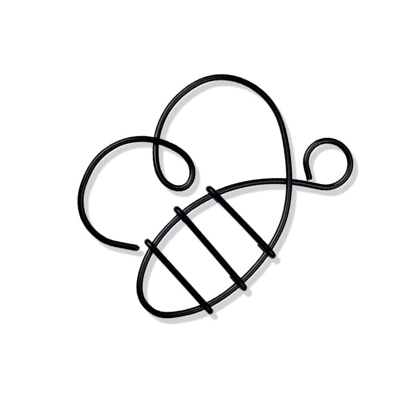 Moderno simple abeja forma artesanía de hierro creativo metal alambre artesanía decoración de la pared decoración del hogar Decoración de la pared suave