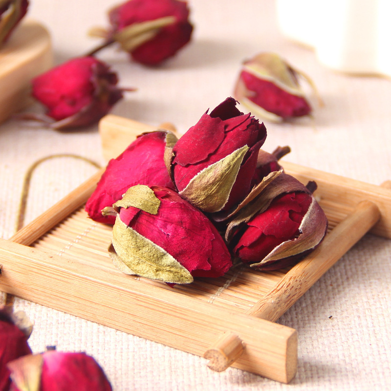 Dried Chinese Rose Flower Buds Yue Ji Hua Rosa chinensis Herbal Tea 50g specifications