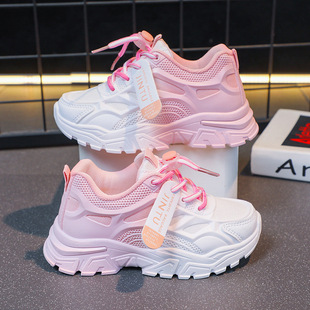 Girls' sports shoes breathable 2023 summer new Korean version of children's net shoes small white shoes female students running shoes soft soles