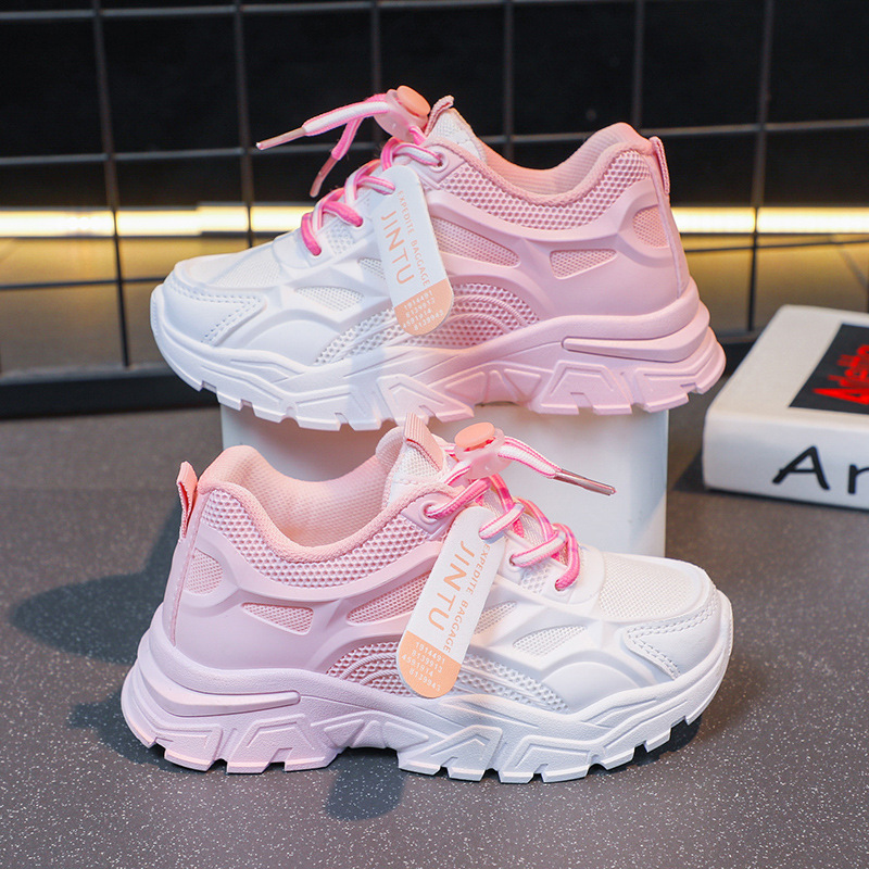 Girls' sneaker breathable 2023 Summer new Korean style children's mesh shoes White shoes female student running shoes soft bottom