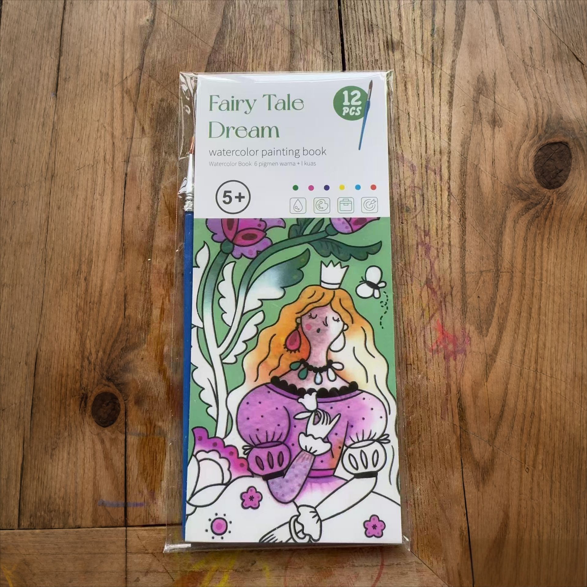 Cuaderno de acuarelas para niños, libro de pintura con acuarelas, libro de dibujo y coloreado para bebés de jardín de infantes, hecho a mano.
